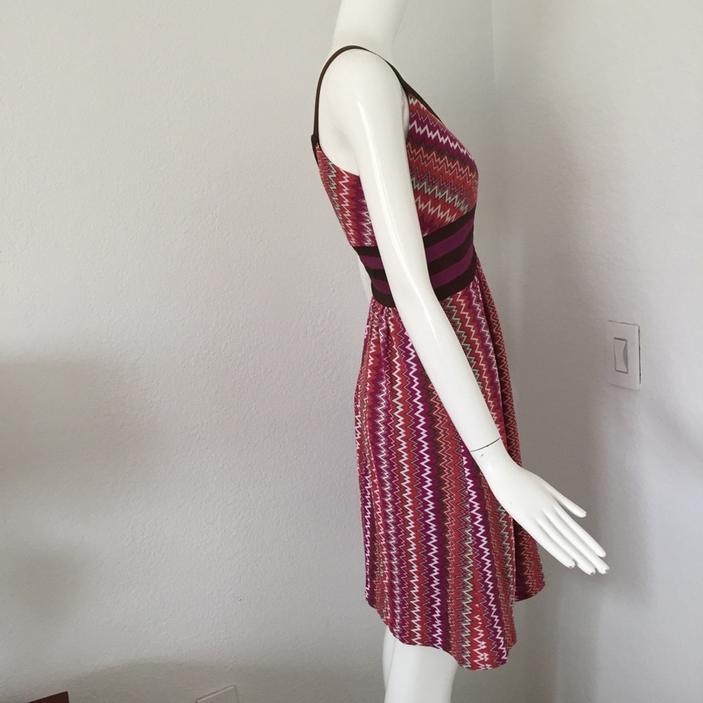 Kay unger multi color knitted chevron print dress - Picture 4 of 7